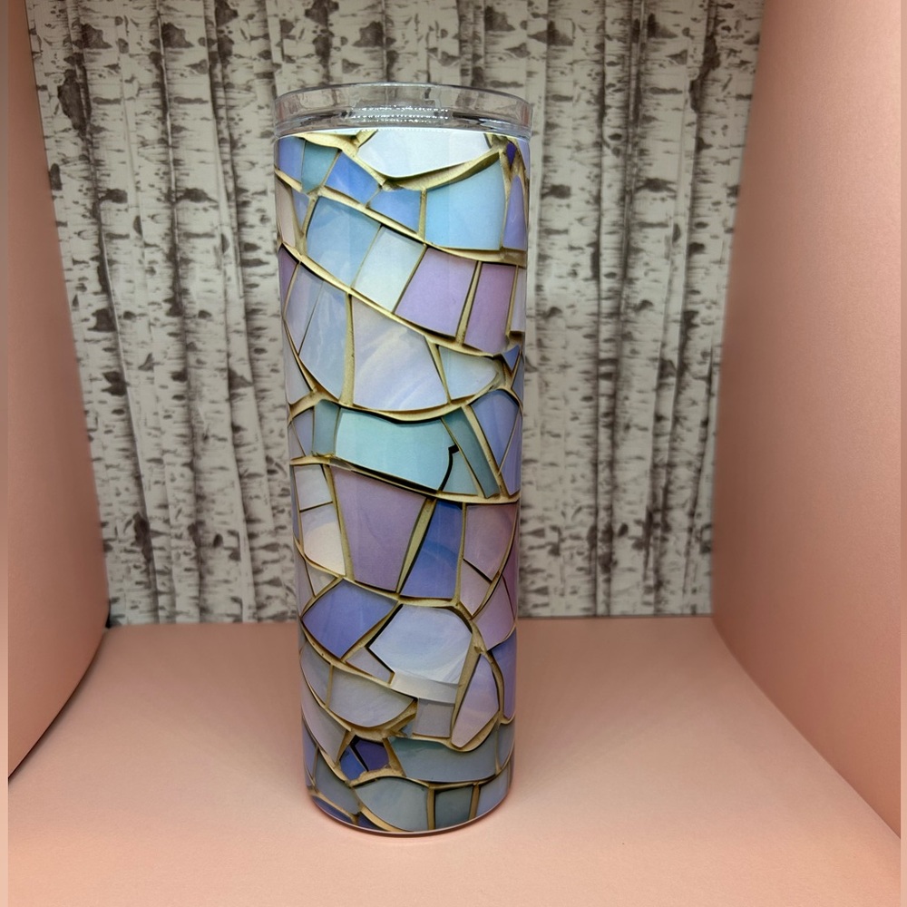 Purple mosaic sublimated tumbler 20oz 💜
